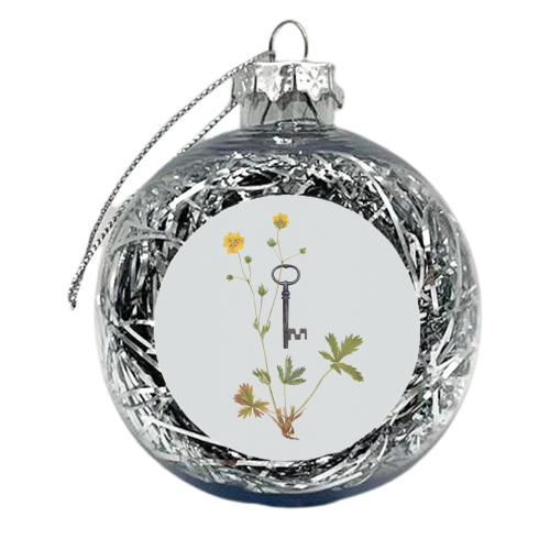 Botanical vintage key - xmas bauble by Frida Floral Studio