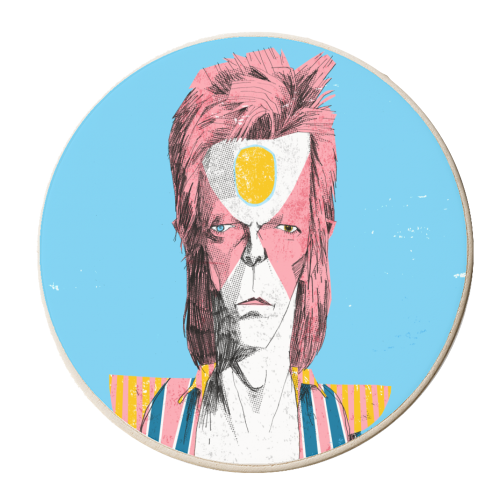 Bowie - Ziggy 01 - personalised beer coaster by Alexander Jackson