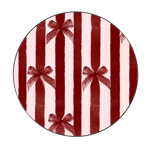Bows and Ribbons - Circle Sticker by Yaz Raja