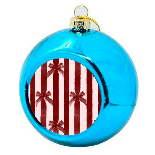 Bows and Ribbons - colourful christmas bauble by Yaz Raja