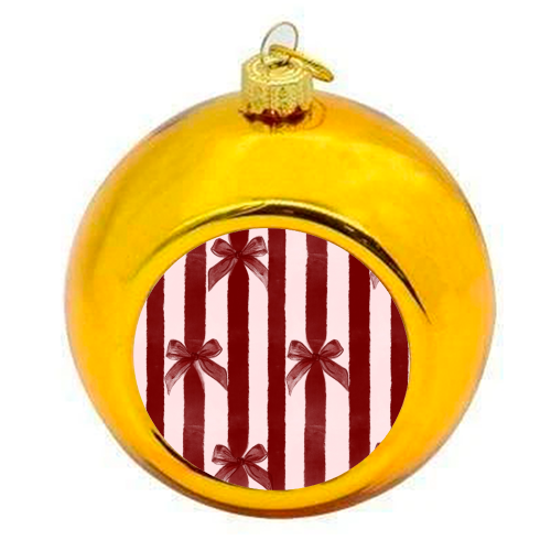 Bows and Ribbons - colourful christmas bauble by Yaz Raja