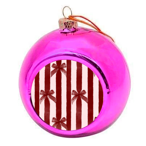 Bows and Ribbons - colourful christmas bauble by Yaz Raja