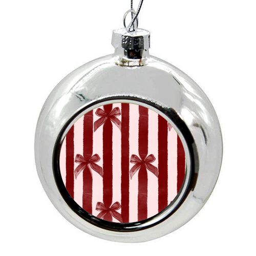 Bows and Ribbons - colourful christmas bauble by Yaz Raja