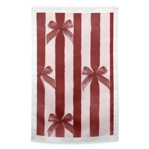 Bows and Ribbons - funny tea towel by Yaz Raja