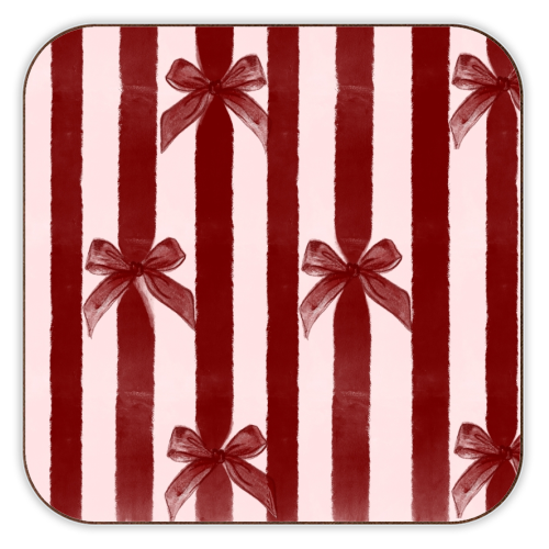 Bows and Ribbons - personalised beer coaster by Yaz Raja