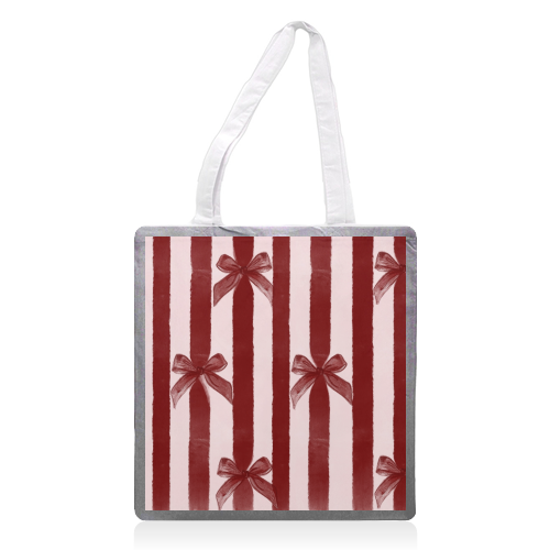 Bows and Ribbons - printed canvas tote bag by Yaz Raja