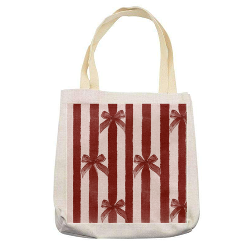 Bows and Ribbons - printed canvas tote bag by Yaz Raja