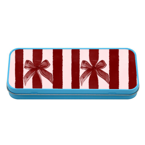 Bows and Ribbons - tin pencil case by Yaz Raja