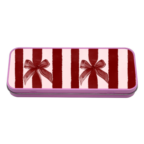 Bows and Ribbons - tin pencil case by Yaz Raja