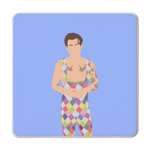 Boy band styles checkered 2023 - personalised beer coaster by The Girl Next Draw