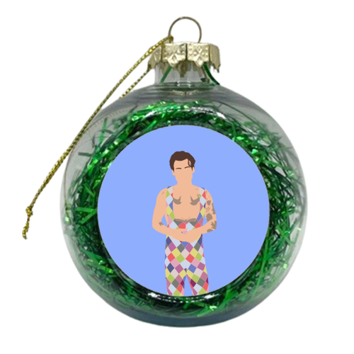 Boy band styles checkered 2023 - xmas bauble by The Girl Next Draw