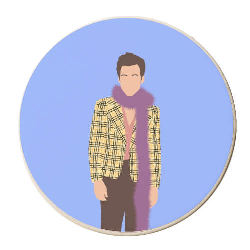 Boy band styles funky boa 2021 - personalised beer coaster by The Girl Next Draw