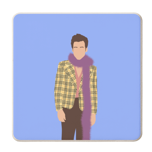 Boy band styles funky boa 2021 - personalised beer coaster by The Girl Next Draw