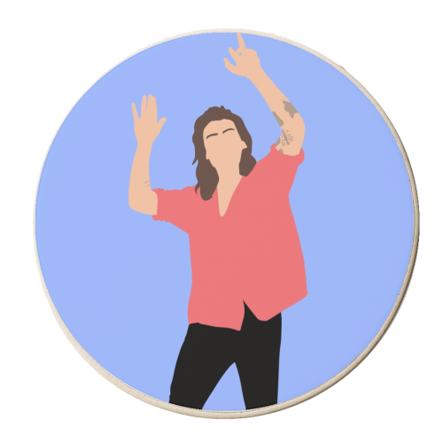 Boy band styles pink 2015 - personalised beer coaster by The Girl Next Draw