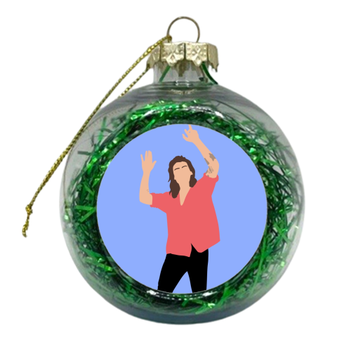 Boy band styles pink 2015 - xmas bauble by The Girl Next Draw
