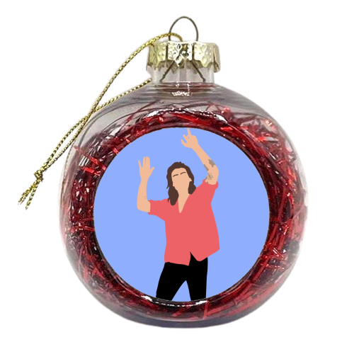 Boy band styles pink 2015 - xmas bauble by The Girl Next Draw