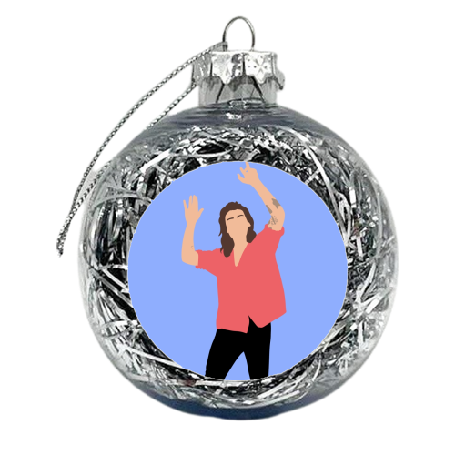 Boy band styles pink 2015 - xmas bauble by The Girl Next Draw