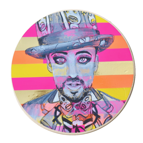 Boy George - personalised beer coaster by Kirstie Taylor