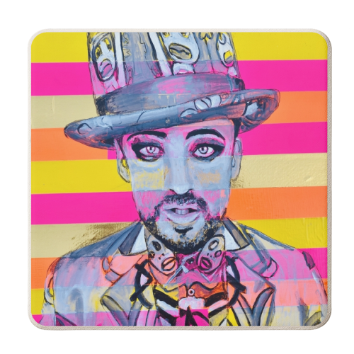 Boy George - personalised beer coaster by Kirstie Taylor