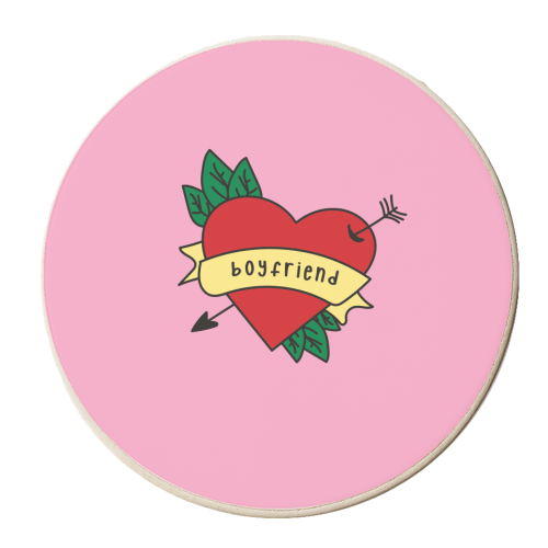 Boyfriend Love - personalised beer coaster by Laura Lonsdale