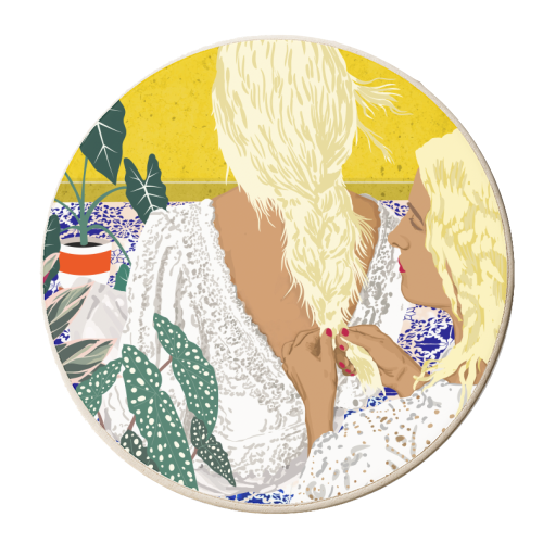 Braid Besties - personalised beer coaster by Uma Prabhakar Gokhale