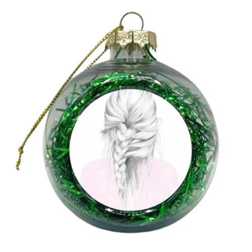 Braid in pink - xmas bauble by Gaby Gardea