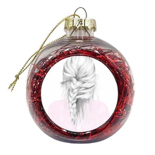 Braid in pink - xmas bauble by Gaby Gardea