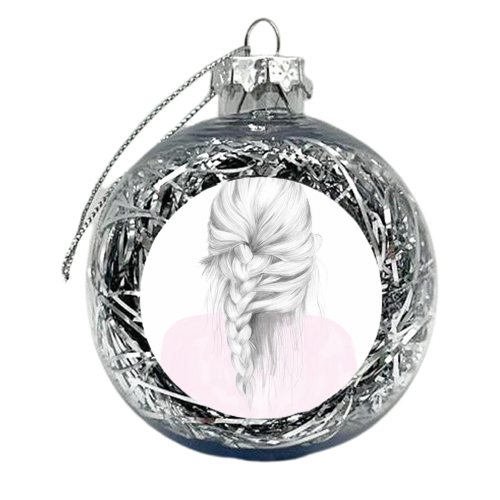 Braid in pink - xmas bauble by Gaby Gardea