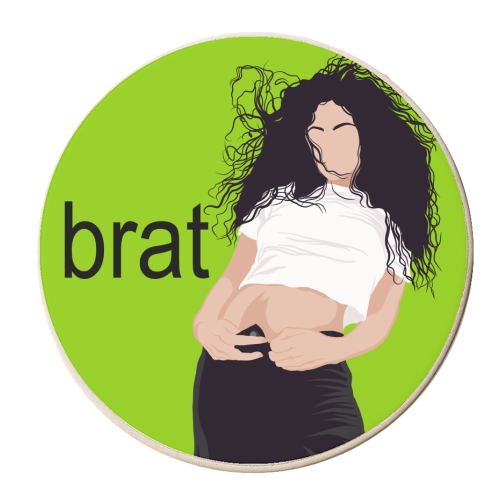 Brat xcx - personalised beer coaster by Claire Atwood