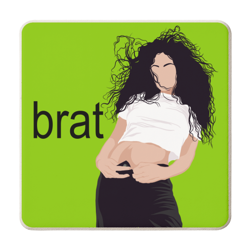 Brat xcx - personalised beer coaster by Claire Atwood