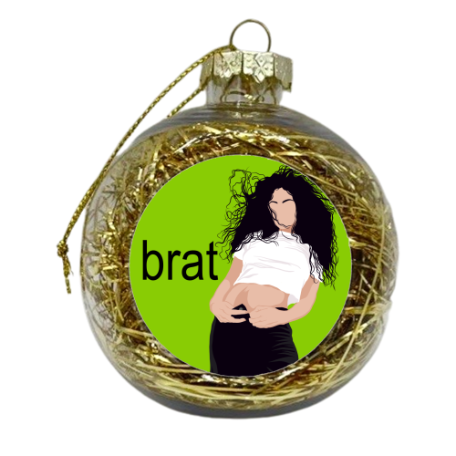 Brat xcx - xmas bauble by Claire Atwood