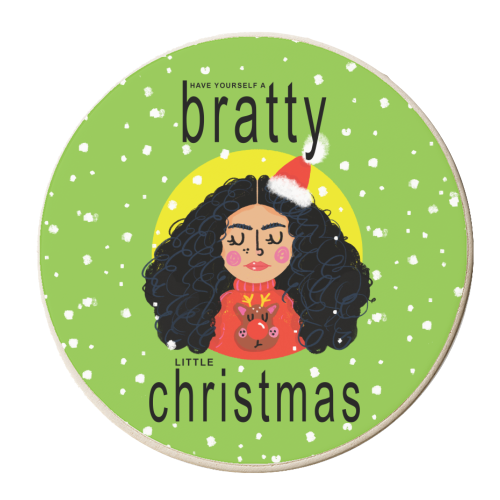 BRATTY CHRISTMAS - personalised beer coaster by Nichola Cowdery