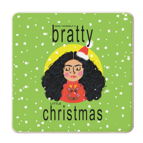 BRATTY CHRISTMAS - personalised beer coaster by Nichola Cowdery