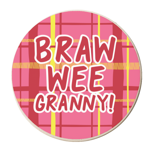 Braw wee Granny! - personalised beer coaster by The Boy and the Bear