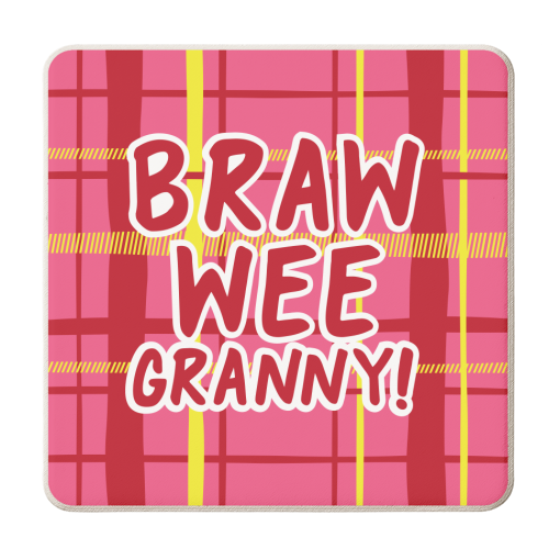 Braw wee Granny! - personalised beer coaster by The Boy and the Bear
