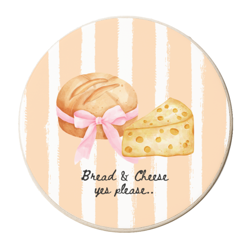 Bread and Cheese - personalised beer coaster by Ms Doodle