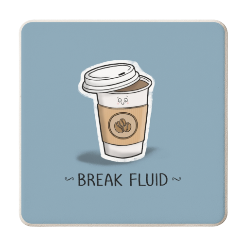 Break Fluid - personalised beer coaster by Carl Batterbee