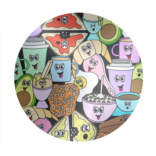 Breakfast - Circle Sticker by Sophie Florence Design