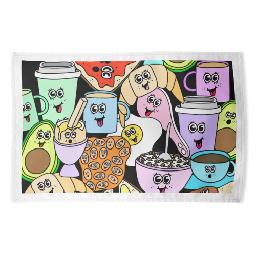 Breakfast - funny tea towel by Sophie Florence Design