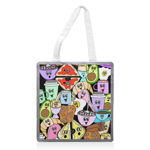 Breakfast - printed canvas tote bag by Sophie Florence Design