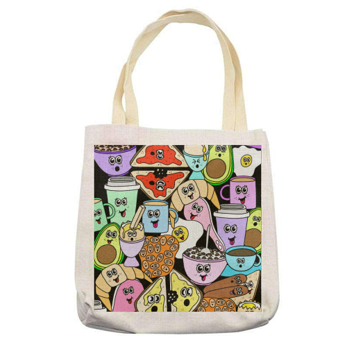 Breakfast - printed canvas tote bag by Sophie Florence Design