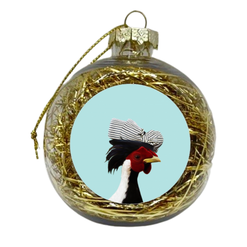 Breakfast with Mrs. Hen 2 - xmas bauble by Francesca Miele