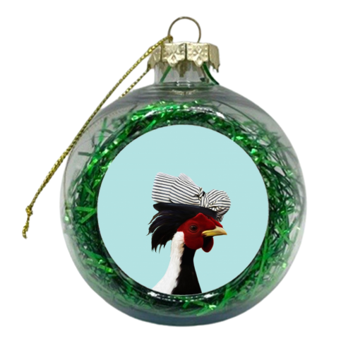 Breakfast with Mrs. Hen 2 - xmas bauble by Francesca Miele