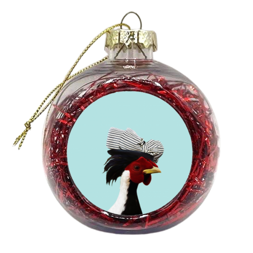 Breakfast with Mrs. Hen 2 - xmas bauble by Francesca Miele