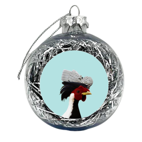 Breakfast with Mrs. Hen 2 - xmas bauble by Francesca Miele