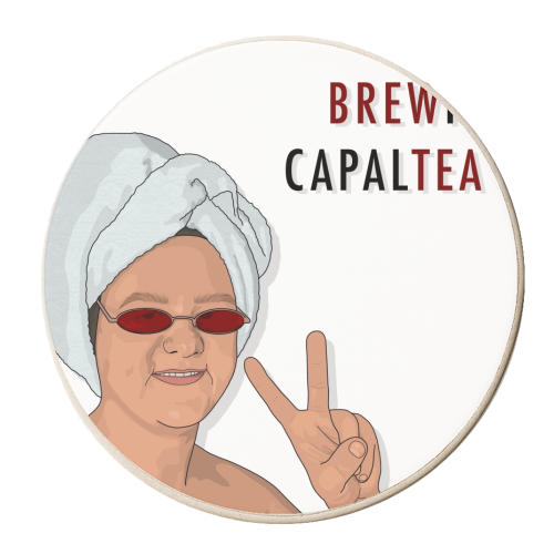 Brewis capaldi print - personalised beer coaster by The Girl Next Draw