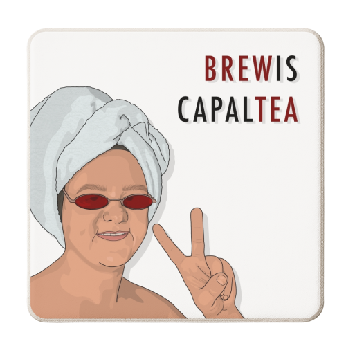 Brewis capaldi print - personalised beer coaster by The Girl Next Draw