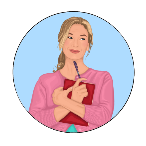 Bridget Jones Inspired Illustration - Circle Sticker by By Rosybum
