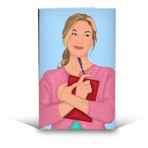 Bridget Jones Inspired Illustration - funny greeting card by By Rosybum