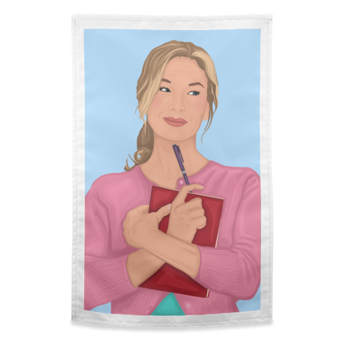 Bridget Jones Inspired Illustration - funny tea towel by By Rosybum